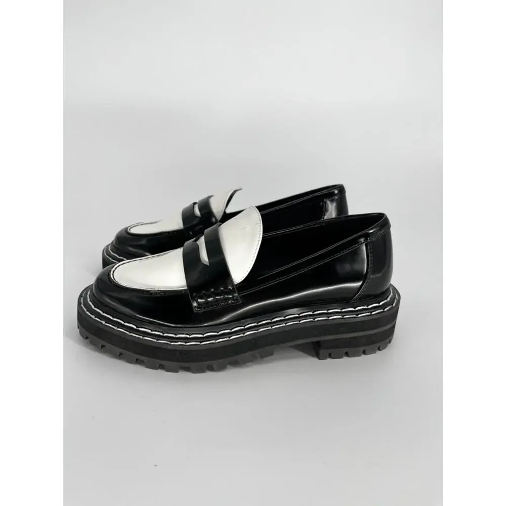 D'Amelio Prescia Patent Loafers black bright white - 5.5